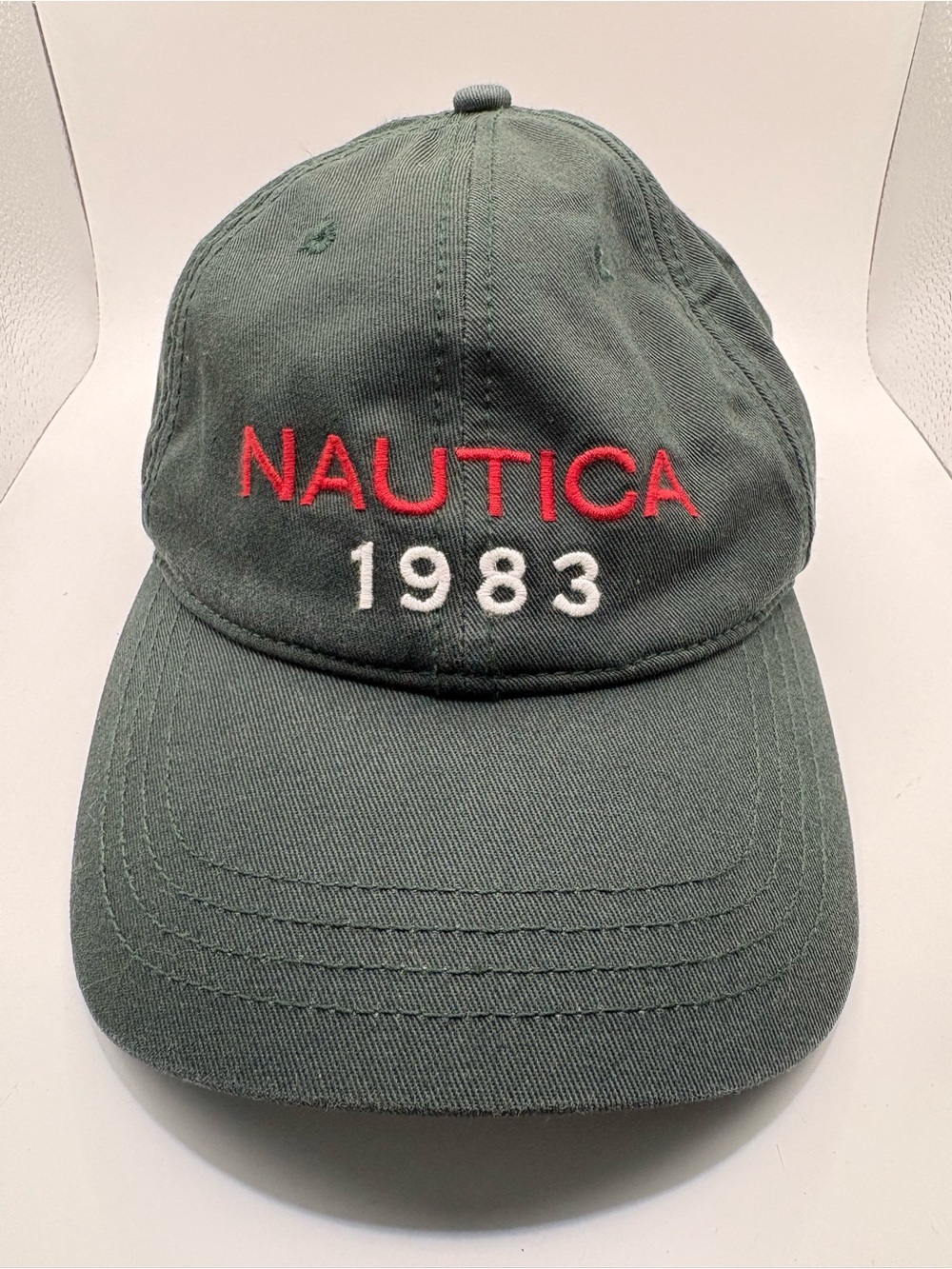 Nautica 1983 Green Embroidered Adjustable Strapback Dad Hat OSFA